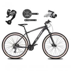 Bicicleta Aro 29 Ksw Xlt 27v Câmbios Shimano Altus Freios Hidráulicos Garfo Trava Pneu Faixa - Preto/prata Tam.15