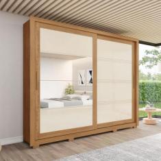 Guarda Roupa Casal  Espelhos 2 Portas de Correr 4 Gavetas Medelin Henn