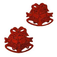 Kit Enfeite De Natal 10 Cm Wincy Com 2 Sinos Em Glitter Decoração Árvo