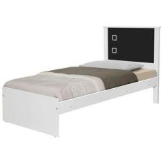 Cama Barcelona Solteiro Branco/preto Com Colchão - Tebarrot