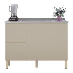 Balcão de Cozinha Com Pia Inox 120cm Minsk K02 Vanilla - Mpozenato