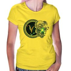 Baby Look Signo Áries Astrologia - Foca na Moda, Amarelo, M