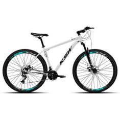 Bicicleta Aro 29 KSW XLT100 21v Câmbios Shimano, Branco, Preto, 17