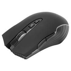 Mouse para jogos, 6400DPI 2,4 GHz Pro Sensor óptico para jogos com 6 níveis de DPI, luz de fundo em cor RGB, bateria recarregável embutida, design ergonômico, plugue e