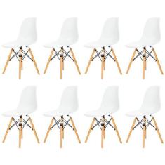 Conjunto 8 Cadeiras Charles Eames Eiffel Dsw - Branca- Kza Bela