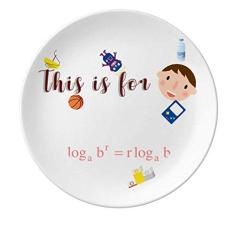 Mathematical Formula Expressions Prato de Porcelana Sinusoidal para Jantar Prato Redondo Masculino