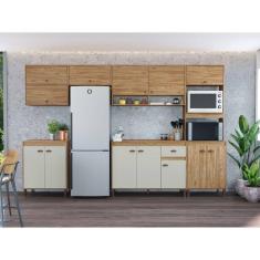 Cozinha Completa 13 Portas 1 Gaveta MB 9003 Torino Mel/Off White