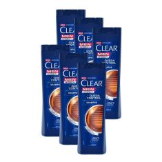 Kit 6 Shampoos Clear Men Anticaspa Queda Control 400ml Queda Control