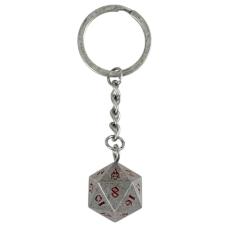 Chaveiro de dados D20 Forged Dice Co Fob of Fate Metal D20 - chaveiro de dados de tamanho padrão com logotipo de jogos forjado - removível de corrente e utilizável para jogar em mesa - ótimo presente de dados RPG