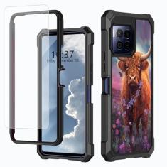 WZCJDHMJ Capa para T-Mobile Revvl 7 Pro 5G com protetor de tela, proteção de estrutura de camada dupla resistente, cantos com absorção de choque, capa amortecedora de TPU para T-Mobile Revvl 7 Pro 5G