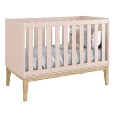 Berço Americano Classic New Rosa Fosco com Natural - Reller