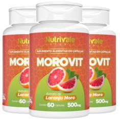KIT 3X Morovit (Laranja Moro + Picolinato de Cromo + Vitamina C) 60 cápsulas - Nutrivale