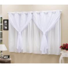 Cortina Blackout PVC com Tecido Voil 2,00 m x 1,40 m Branco - ECasa