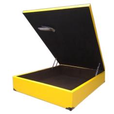 Cama Box Baú Casal Sintético Amarelo