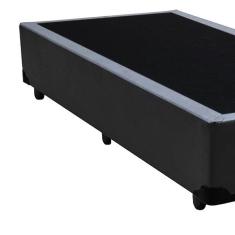 Base Box Blindado Solteiro AColchoes Sintético Cinza 40x88x188