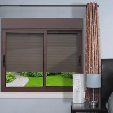 Janela Elite 2 Folhas Moveis com Persiana Integrada Correr com Motor e Controle Remoto 140 X 120