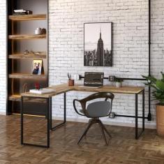 Mesa de Escritório Kuadra II Carvalho 150 cm - Compace