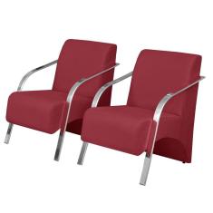 Kit 2 Poltronas Decorativas Vênus 1 Lugar Braço Pé Alumínio D Salla Suede