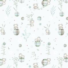 Papel De Parede Coala Folhas De Bambu Infantil Bebe Adesivo