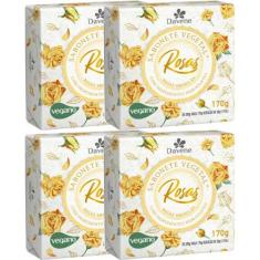 4UN Sabonete Vegetal Rosas Amarelas 170G Davene