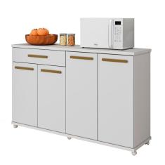 Balcão De Cozinha 4 Portas 1 Gaveta Campinas Arte Móveis Branco