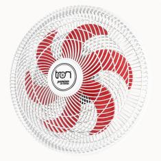 Ventilador Maggie Parede Branco Oscilante 220V Pás Vermelho