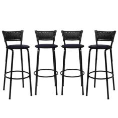 kit 4 Banquetas Cadeiras Bancos Altas Balcão Ilha Bar Bancada Cozinha 