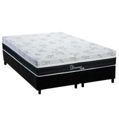 Cama Box Queen: Colchão Molas Ensacadas Polar Diamond + Base CRC Suede