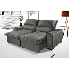 Sofá Dubai Retrátil Reclinável Com Molas Ensacadas 2,05m (Cinza)