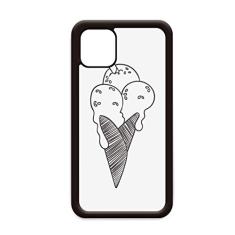 Black Outline Sésamo Biscoitos Sorvete para iPhone 12 Pro Max Capa para Apple Mini Mobile Case