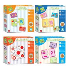Kit 4 Jogos Pedagógicos Alfabeto Cores Números Opostos - Nig