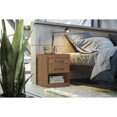 Mesa de Cabeceira Plus Com 2 Gavetas Jatobá