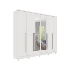 Guarda Roupa Casal Com Espelho e 10 Pés 6 Portas 8 gavetas Sevilla Tcil Móveis