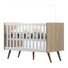 Berço Mini Cama Americano Retrô Carvalho/branco - Qmovi