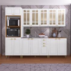 Cozinha Modulada Completa 5 Peças 14 Portas 2 Gavetas Paris Branco