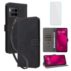 IUQXU Capa carteira para celular T-Mobile Revvl 7 Pro 5G com protetor de tela [bloqueio RFID] Suporte de cartão de couro com suporte para celular feminino e masculino para TMobile Revvl7 Pro 5G 7Pro T