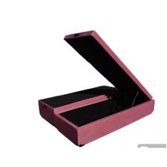 Cama Box Baú Casal Bipartido Suede Rosê