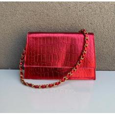Bolsa Mini Feminina Ombro Lateral Mão Alça Corrente - sem marca, Verme