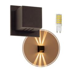 3x Arandela Box Cubo Pequena 6 Fachos MARROM + Led G9 5w 3000k St1317 