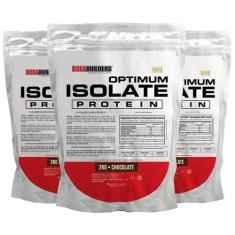 Kit 3x Optimum Isolate Whey Protein 2kg - Bodybuilders,  Chocolate