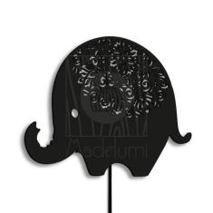 Luminária Abajur Parede Elefante Madeira G9 30cm Decoração - Madelumi,