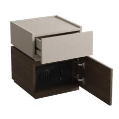 Mesa de cabeceira Mesa de cabeceira com cofre oculto, mesa de cabeceira moderna de madeira, armário de armazenamento para sala de estar com fechadura de combinação, mesa final para quarto, escritório