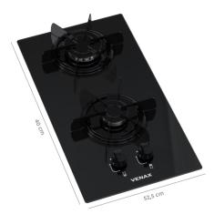 Cooktop 2 Bocas Venax Libero Preto Gas Glp