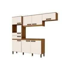 Cozinha Modulada Henn Briz Star 4 Peças (2 Armários + 1 Balcão + 1 Paneleiro) Cpt95 Nature/Off White
