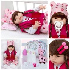 Boneca Estilo Reborn Bebê Menina Girafinha Baby + 15 Itens - Cegonha R