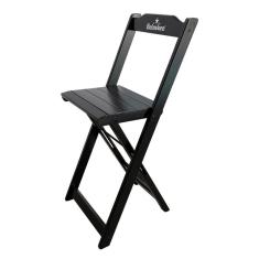 Banqueta Bistrô Dobrável Madeira Personalizada Hei Preta - Cor: Preto