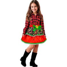 Fantasia de Festa Junina Menina Infantil Saia Com Babado - Fantasias C