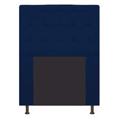Cabeceira Estofada Dama 90 cm Solteiro Com Botonê Suede Azul Marinho - ADJ Decor