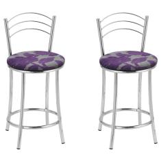 KIT 2 Banquetas Cromadas Bc26-c - E501 Cromado/Estampado