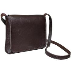 Bolsa Feminina Lateral Em Couro Legitimo Transversal Alça Ajustável - 